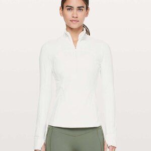 Lululemon Run Briskly 1/2 Zip - White - Size 4